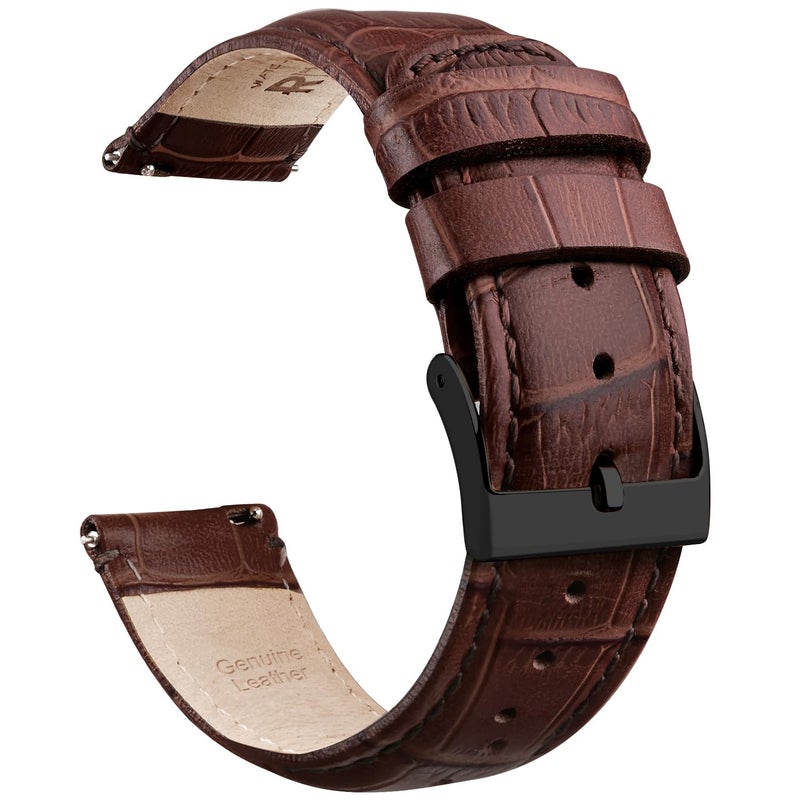 Ritche Christmas Gift 22mm Alligator Grain Watch Band Alligator Leather Watch Strap Quick Release Watch Bands for Men Women, White Elephant Gifts, Stocking Stuffers for Men - Image 1